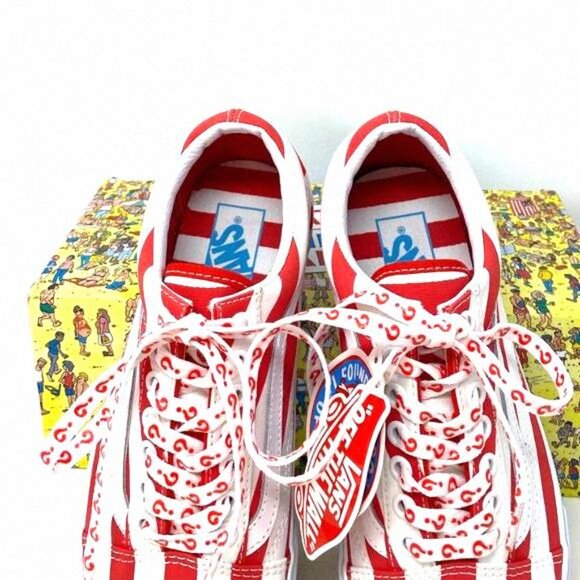 💖MEGA SALE💖VANS x Where's Waldo Red White Old VN0A3WKT3UV Women's Low Skool - Picture 12 of 15